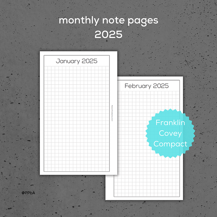monthly note pages - Franklin Covey Compact - 2025 product image (1)