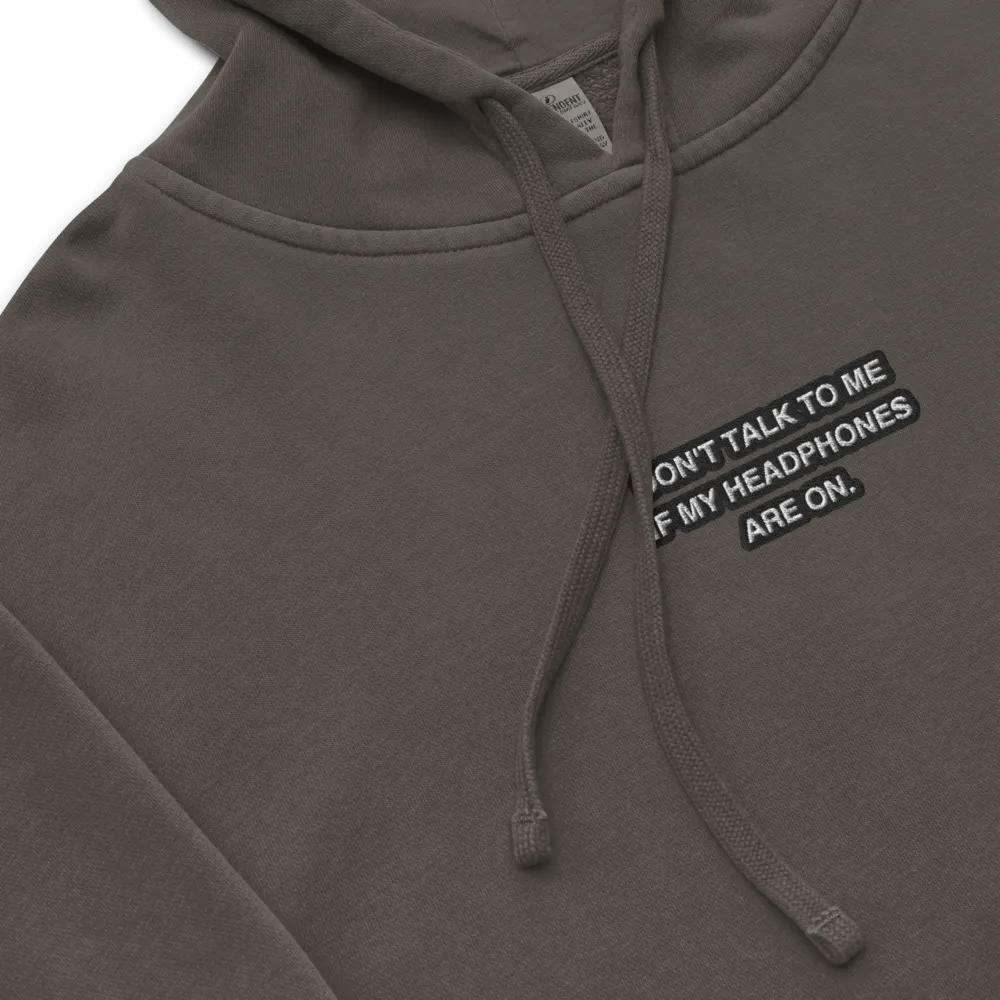 HEADPHONES ON (bubble design 2) embroidered pigment hoodie product image (1)