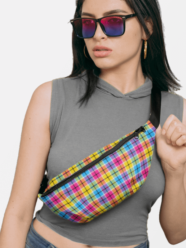 Hot Pink, Turquoise, and Yellow Plaid Fanny Pack product image (1)