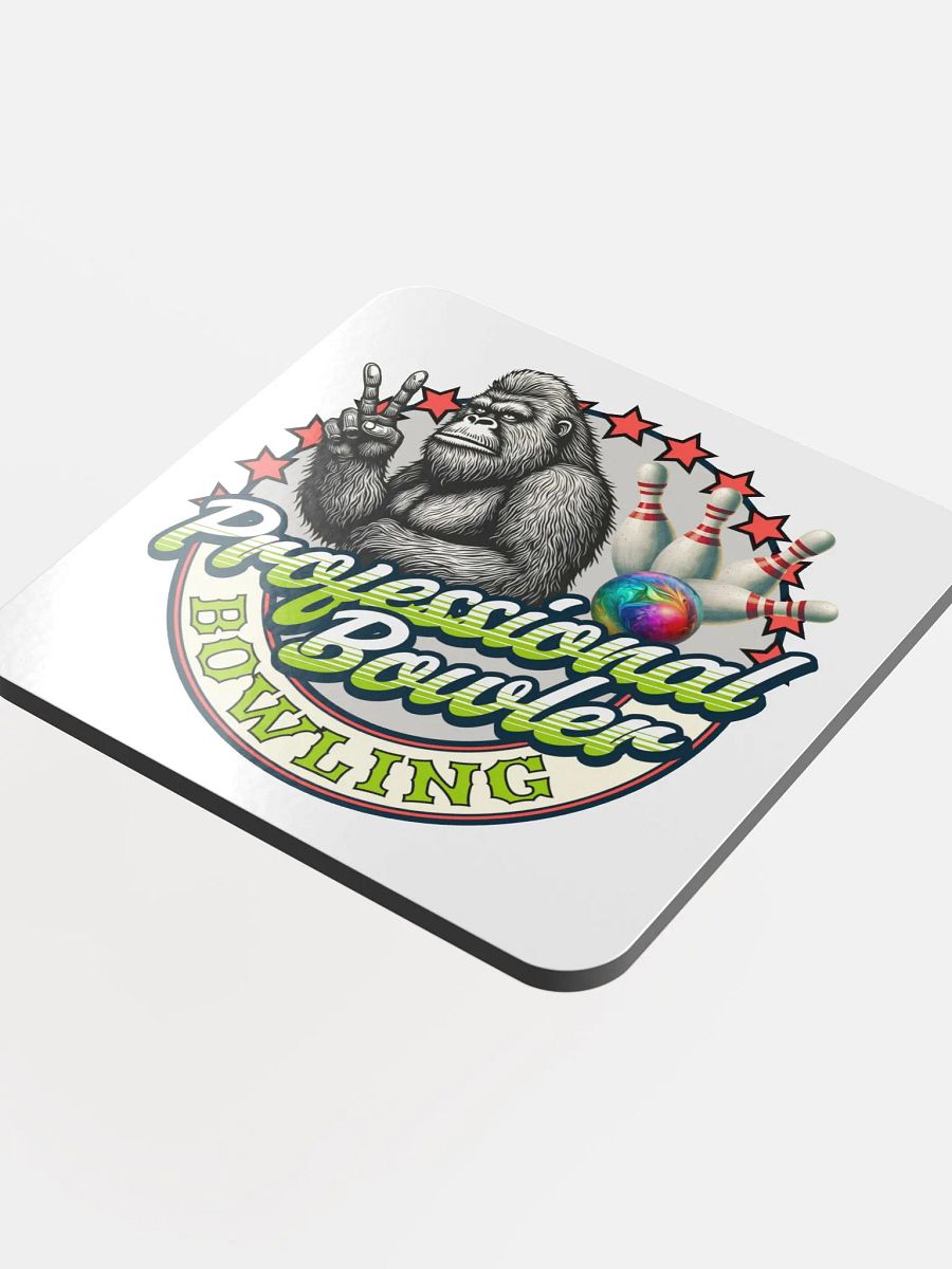 Professional Bowler Sasquatch Bowling Glossed Cork Coaster product image (1)