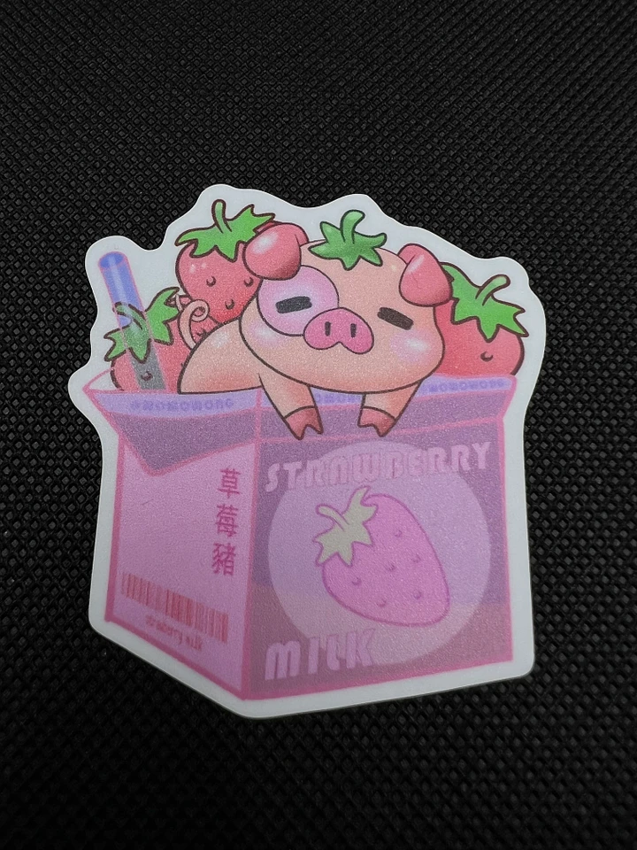 Zodiac Drinks - Strawberry Milk Pig - Sticker product image (1)