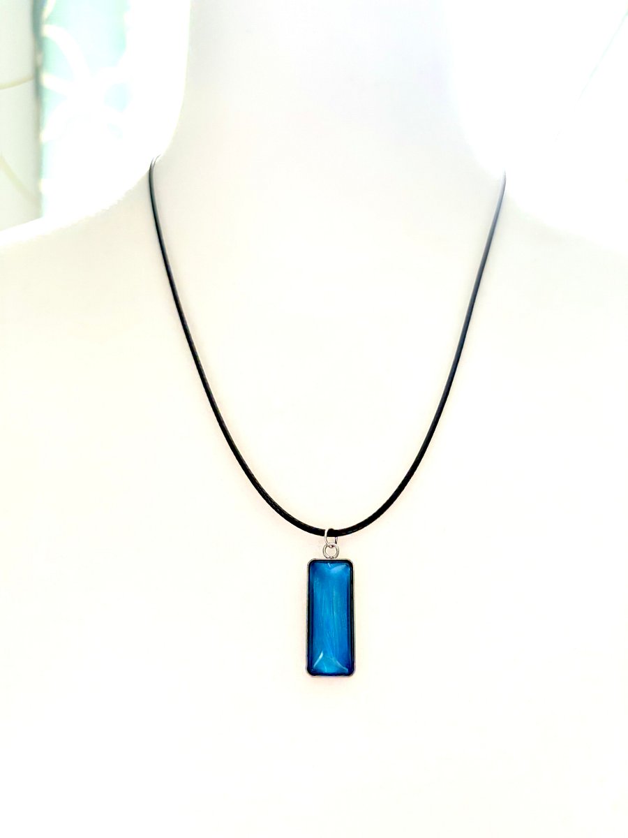 Electric Tide Pendant Necklace | Rectangle Cabochon | Monique Faella Designs™ | MFD-00149 product image (2)