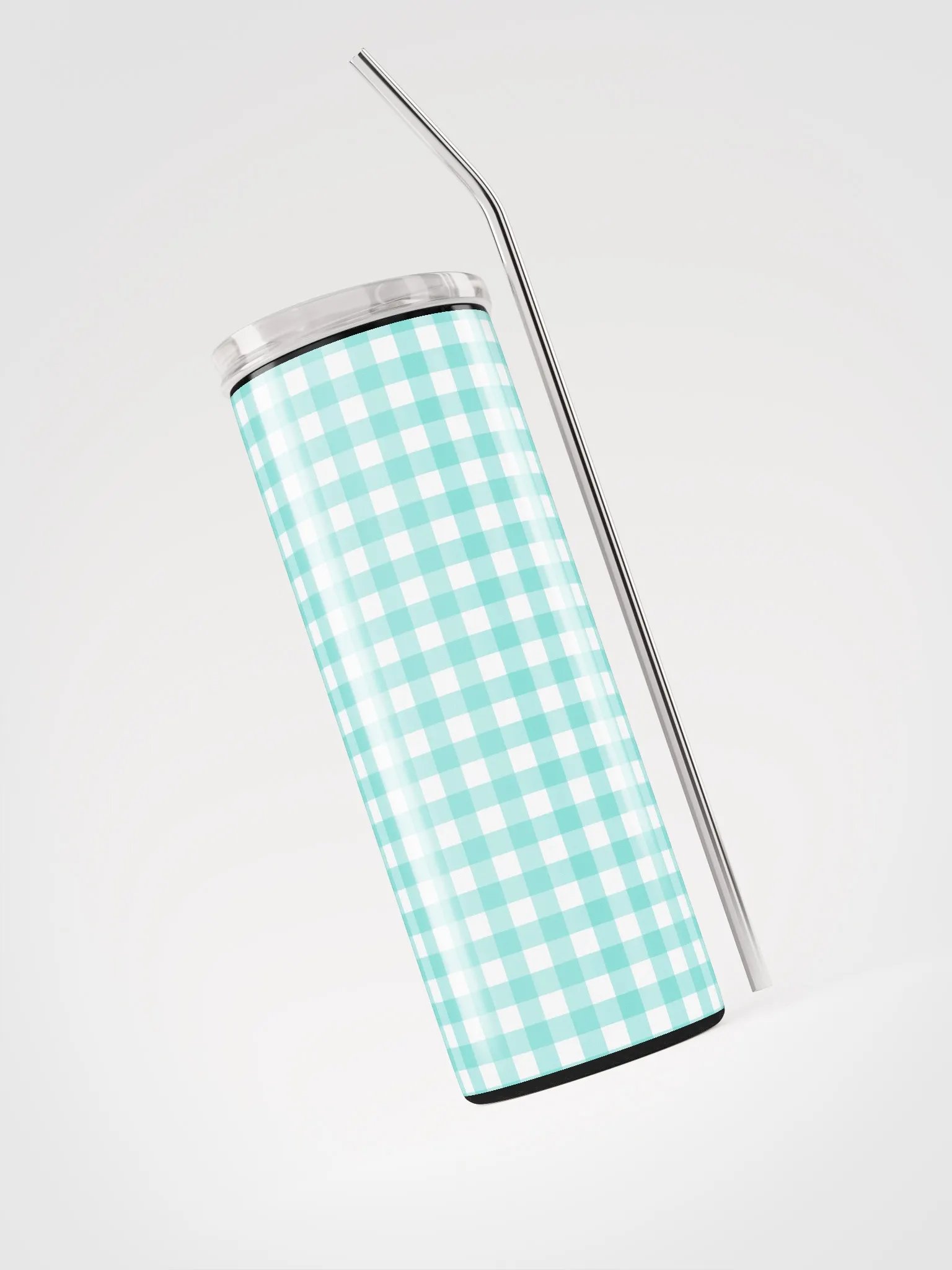 Teal and White Gingham 20 oz Tumbler product image (4)