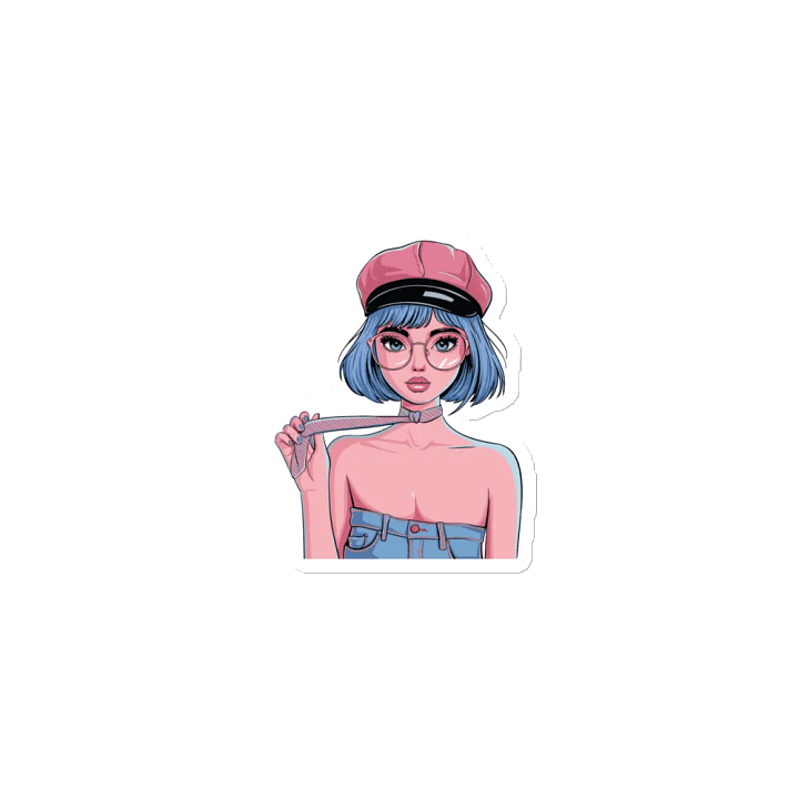 Whimsical Blue Hair Beret Magnet Set product image (2)