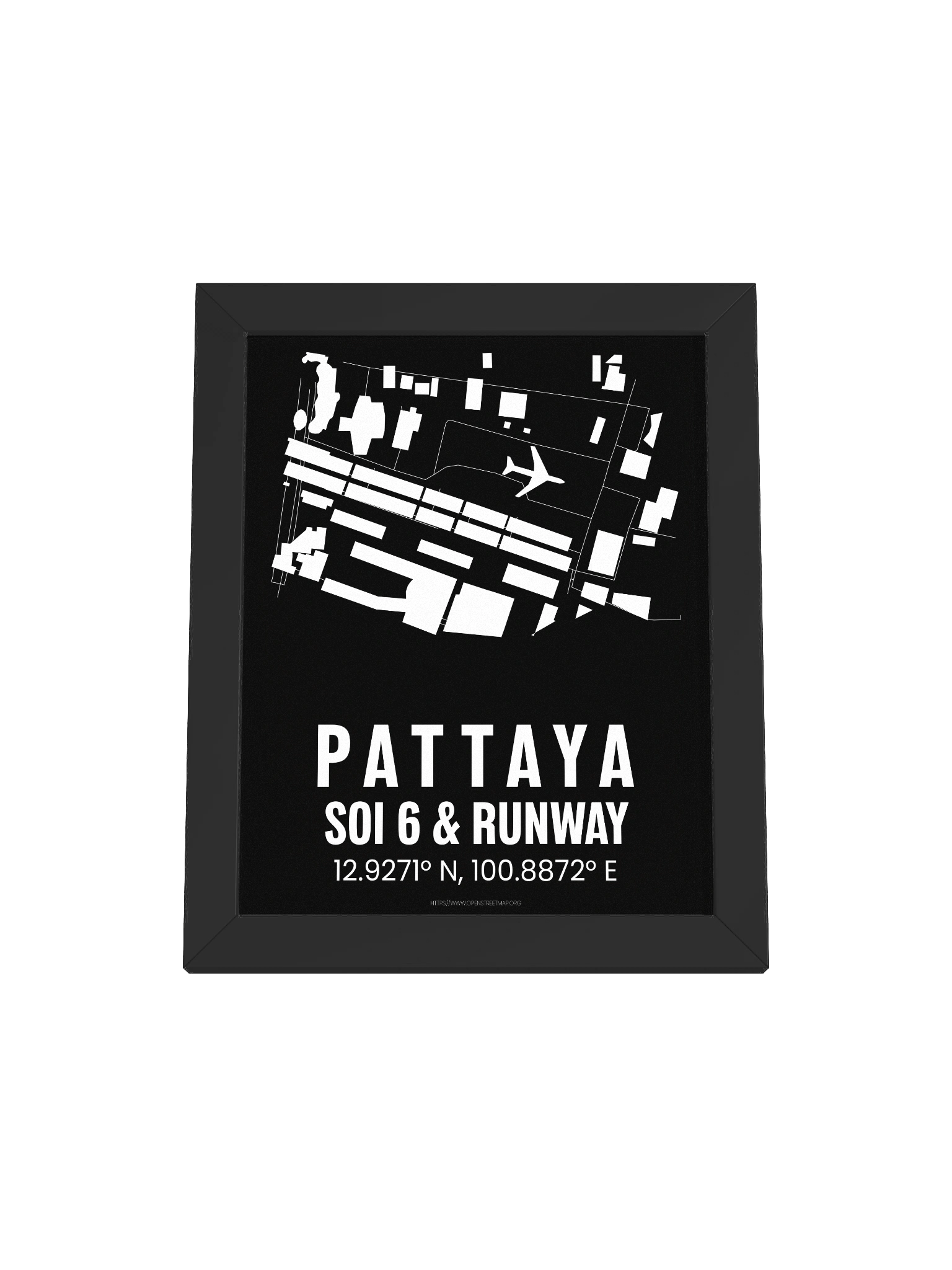 Pattaya Soi 6 & Runway Map Black product image (1)