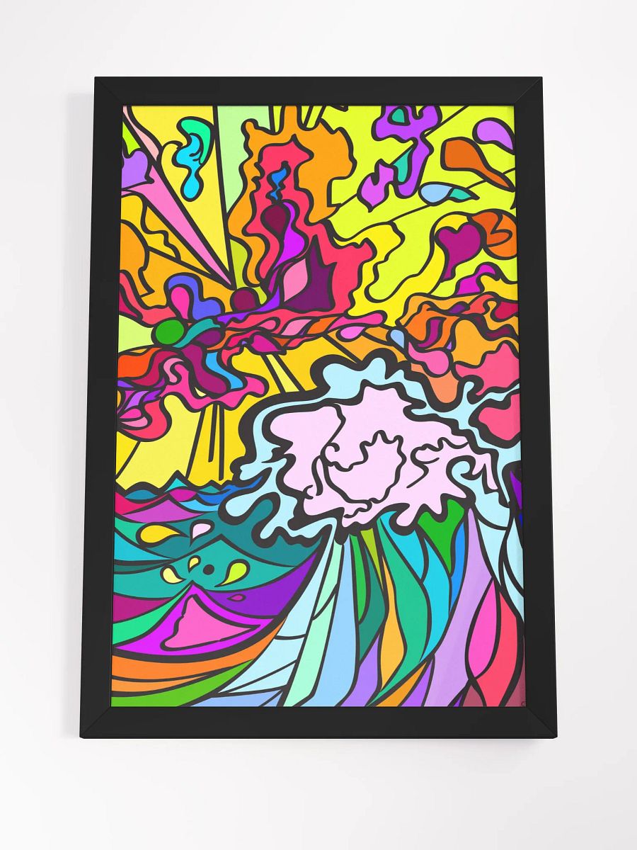 Wave at Sunset - Vibrant Swirls Framed Art Poster product image (22)