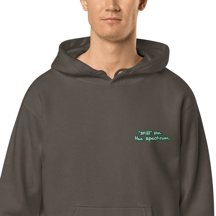 *still* on the spectrum (L.C. green bubble design 2) embroidered pigment hoodie product image (1)