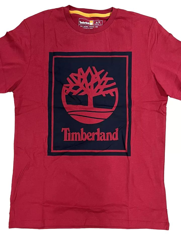 Men's Timberland Scarlet/Black SS Stack Logo T-Shirt product image (1)