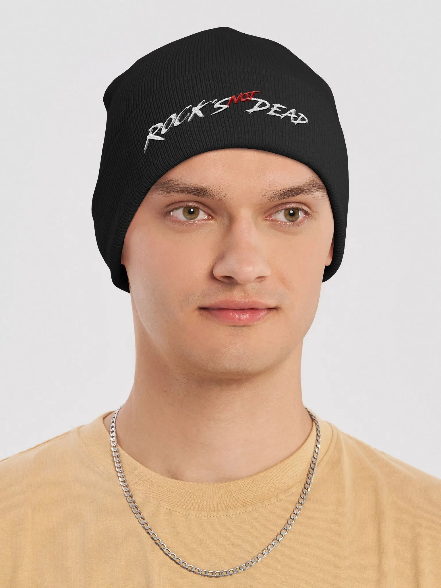 Embroidered ROCK'S NOT DEAD Knit Beanie product image (6)