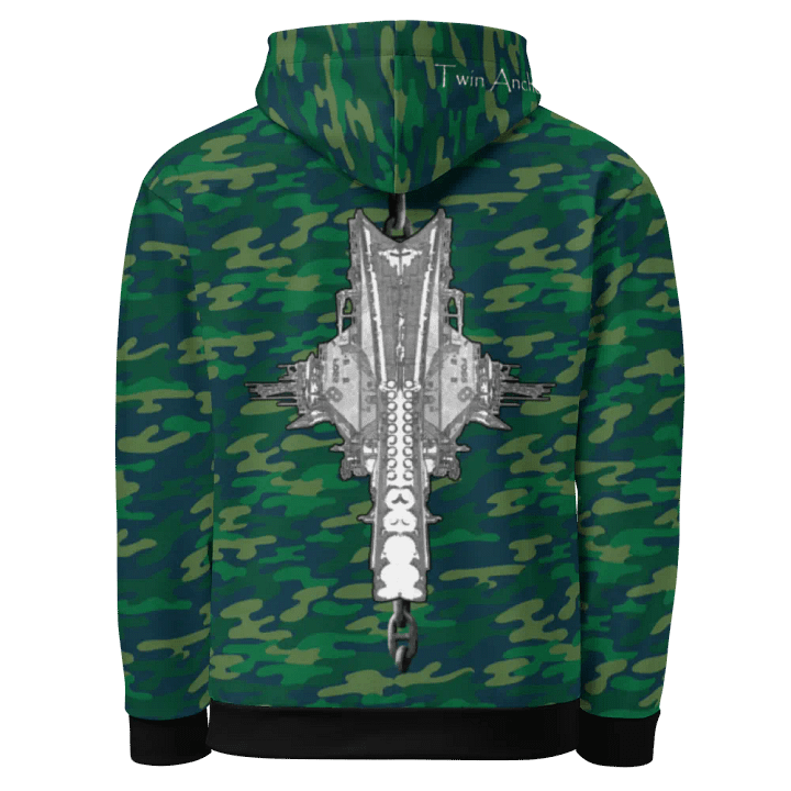 Twin Anchor Titan tug Teal Camouflage Hoodie product image (1)