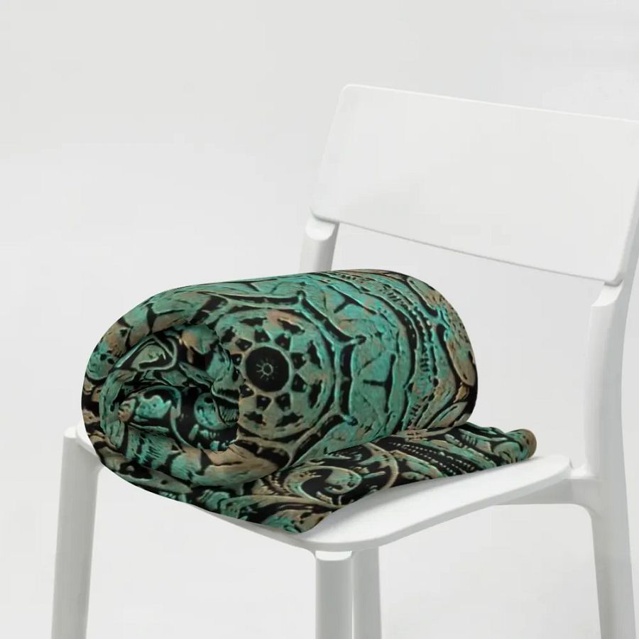 Copper Patina Floral Pattern Throw Blanket product image (19)