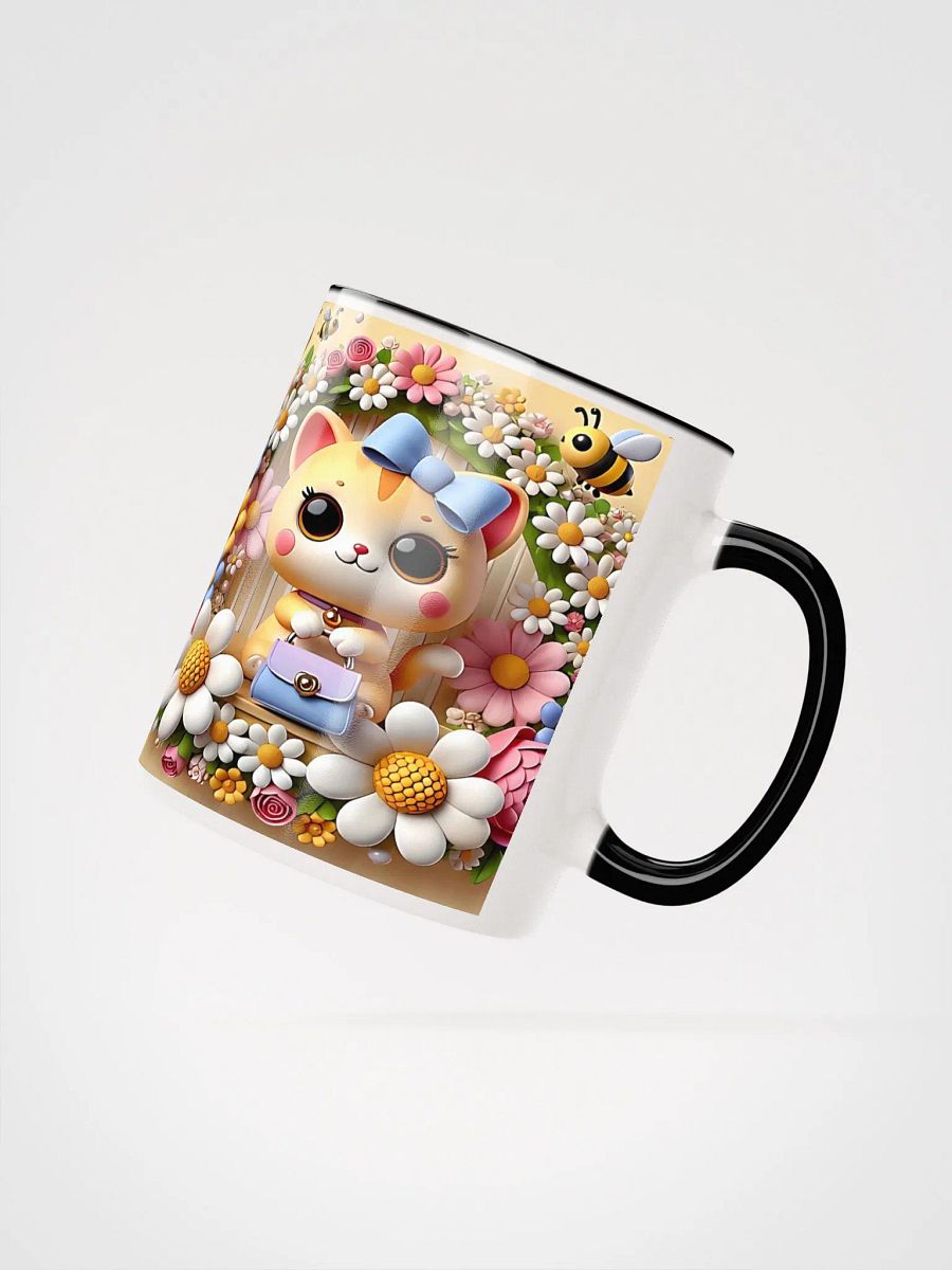 Whimsical Cat and Flowers Ceramic Mug product image (14)