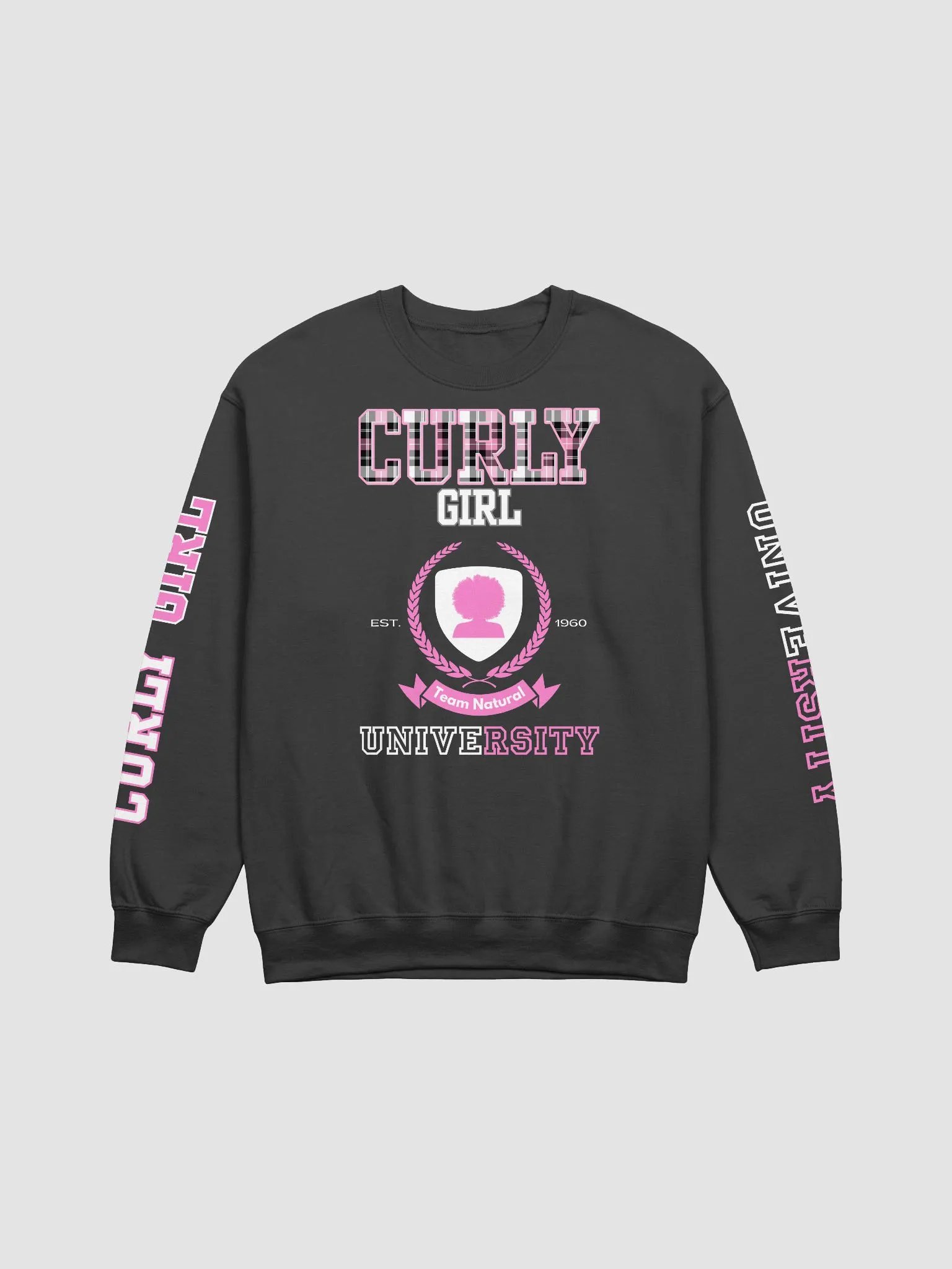 Curly Girl University Crewneck (Plaid) product image (1)
