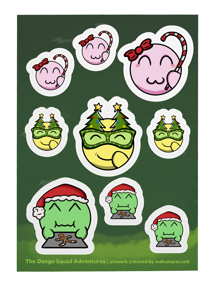 Dango Xmas Set - Kiss Cut Sticker Sheet product image (1)