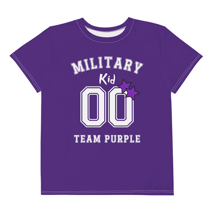 Purple Up For Military Kids Tee With Purple Stars, Youth Size product image (1)