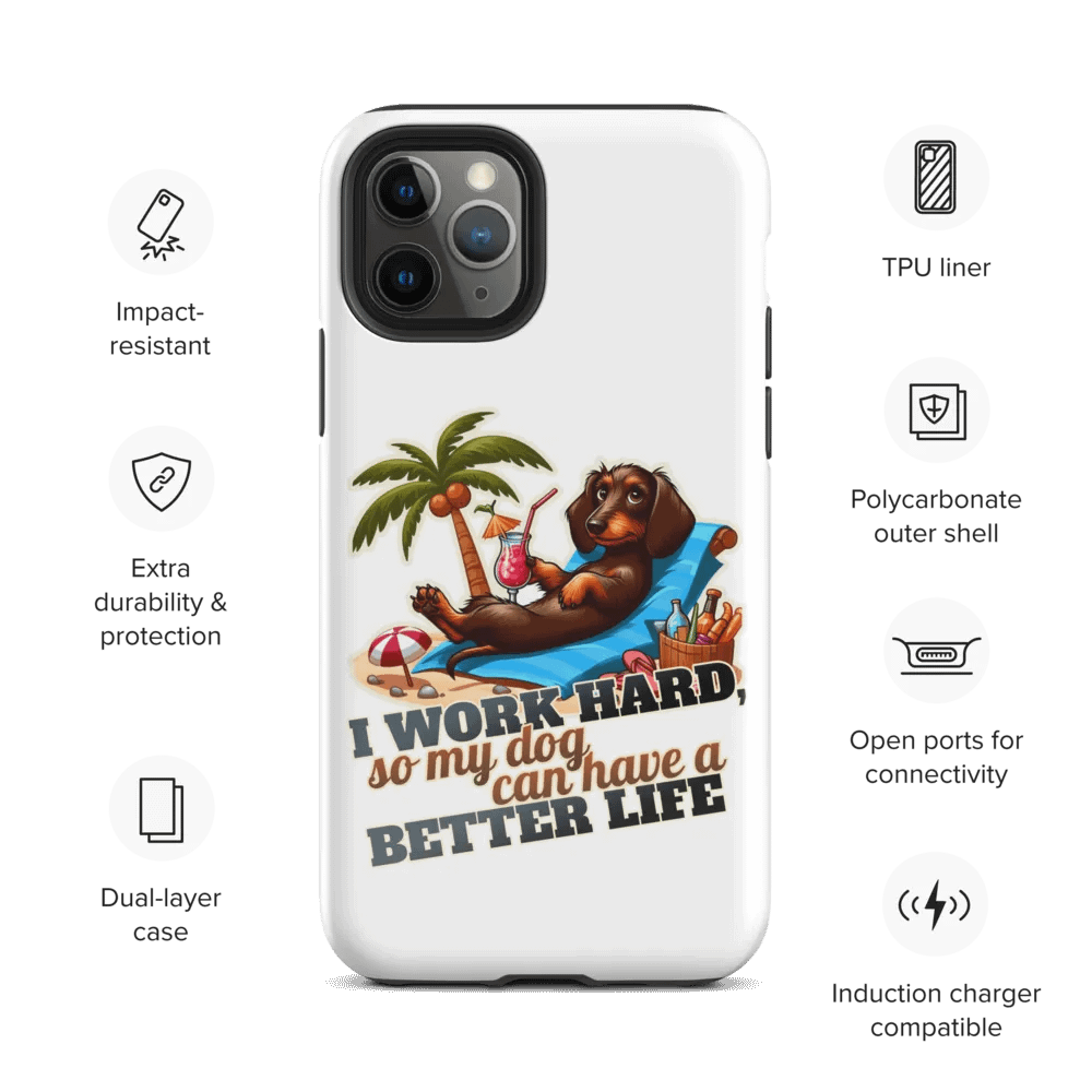Work Hard – Dachshund beach iPhone® Tough Case product image (28)