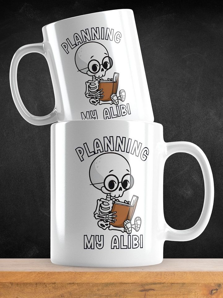Cute Skeleton Planning An Alibi Coffee Mug product image (1)