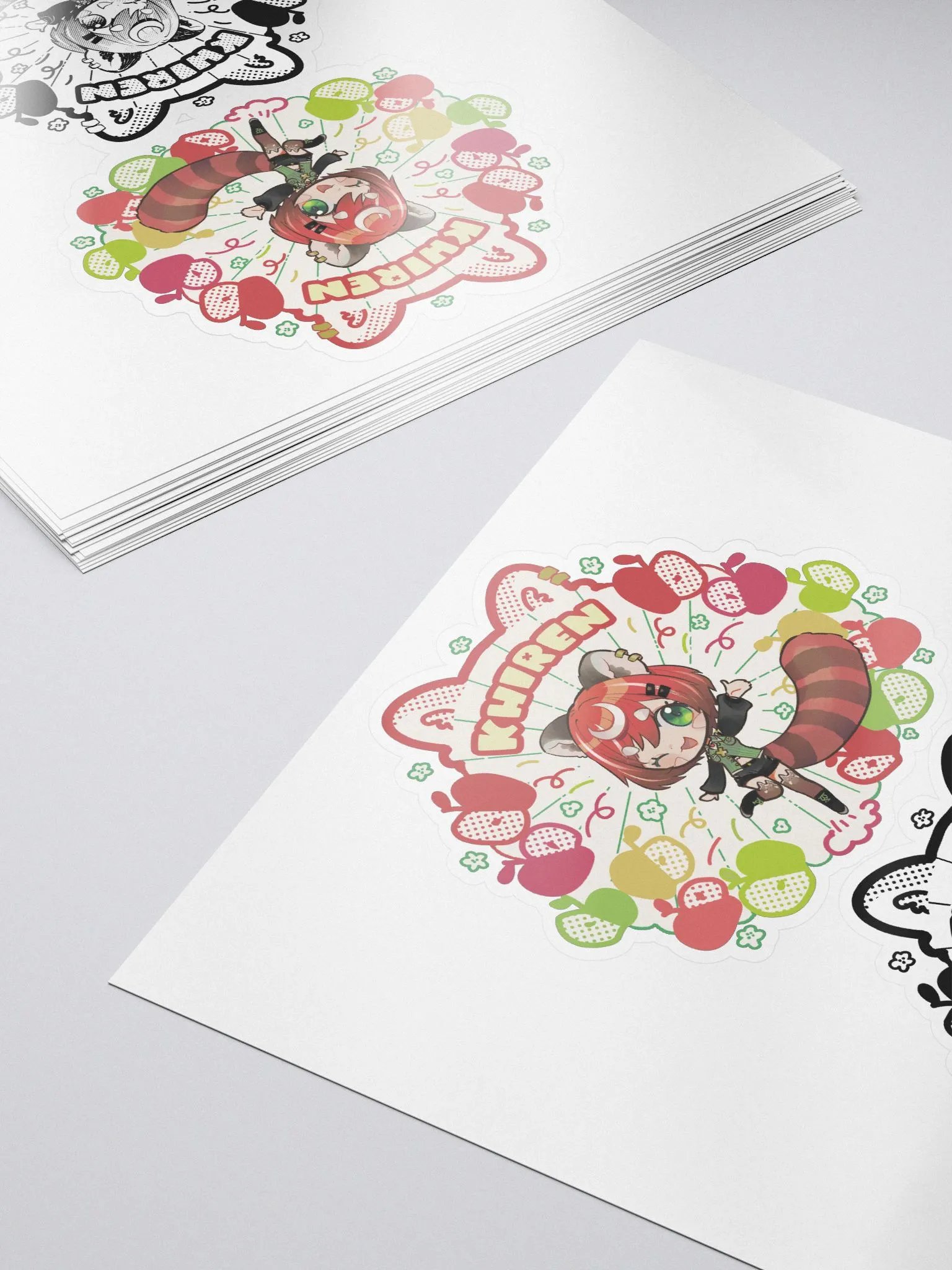Khiren - Apple Bonanza Sticker (Color+BW) product image (5)