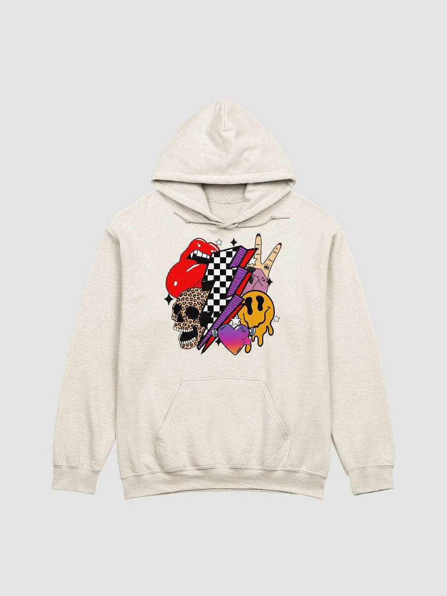Fall and Halloween Elements Collage Hooded Sweatshirt | Maximalist Fall and Halloween Hoodie Design product image (36)