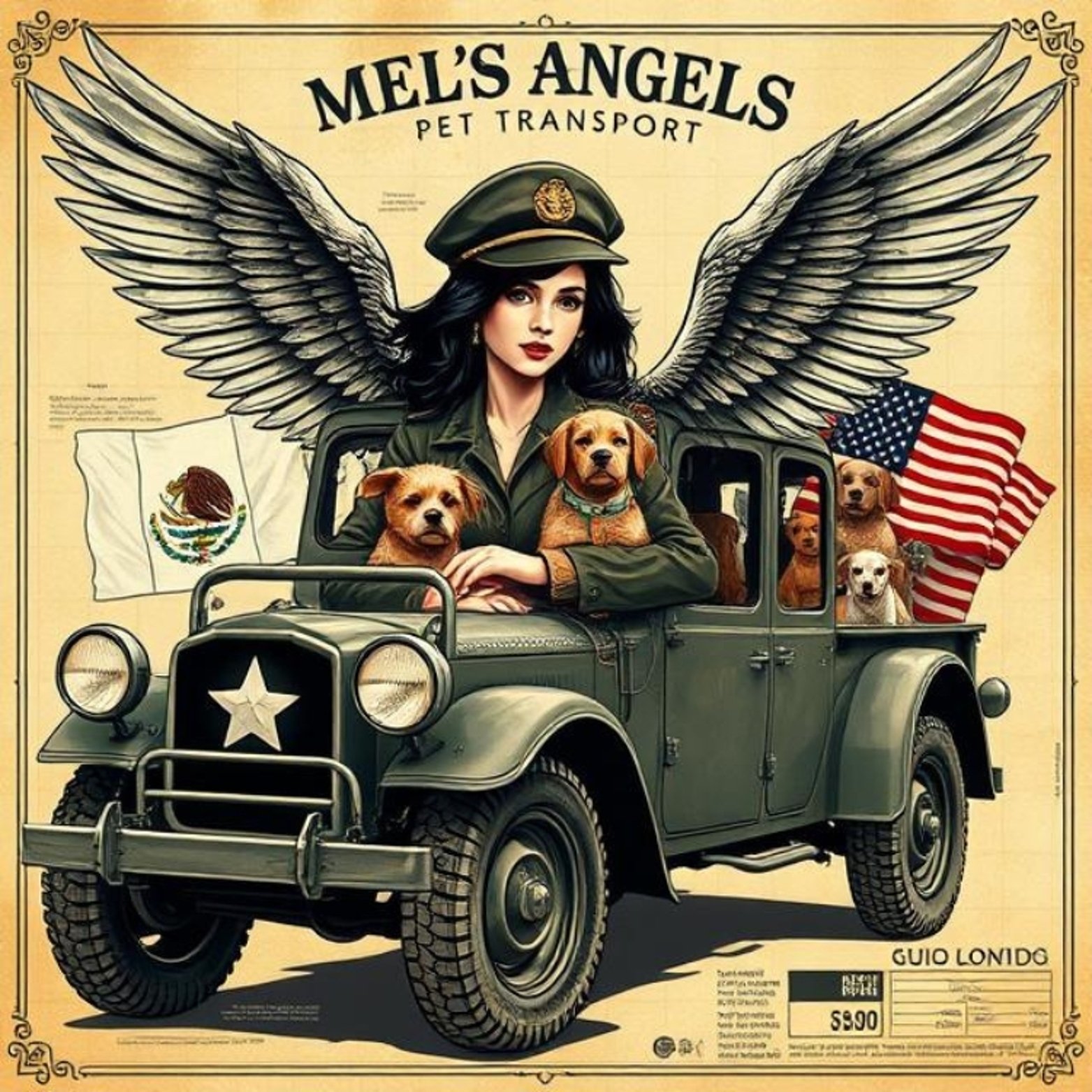 Mel’s Angels Vintage Military Jeep Dog Lover Throw Blanket – Adventure Travel Pet Art, Mexico US Design, Cozy Dog Gift product image (21)