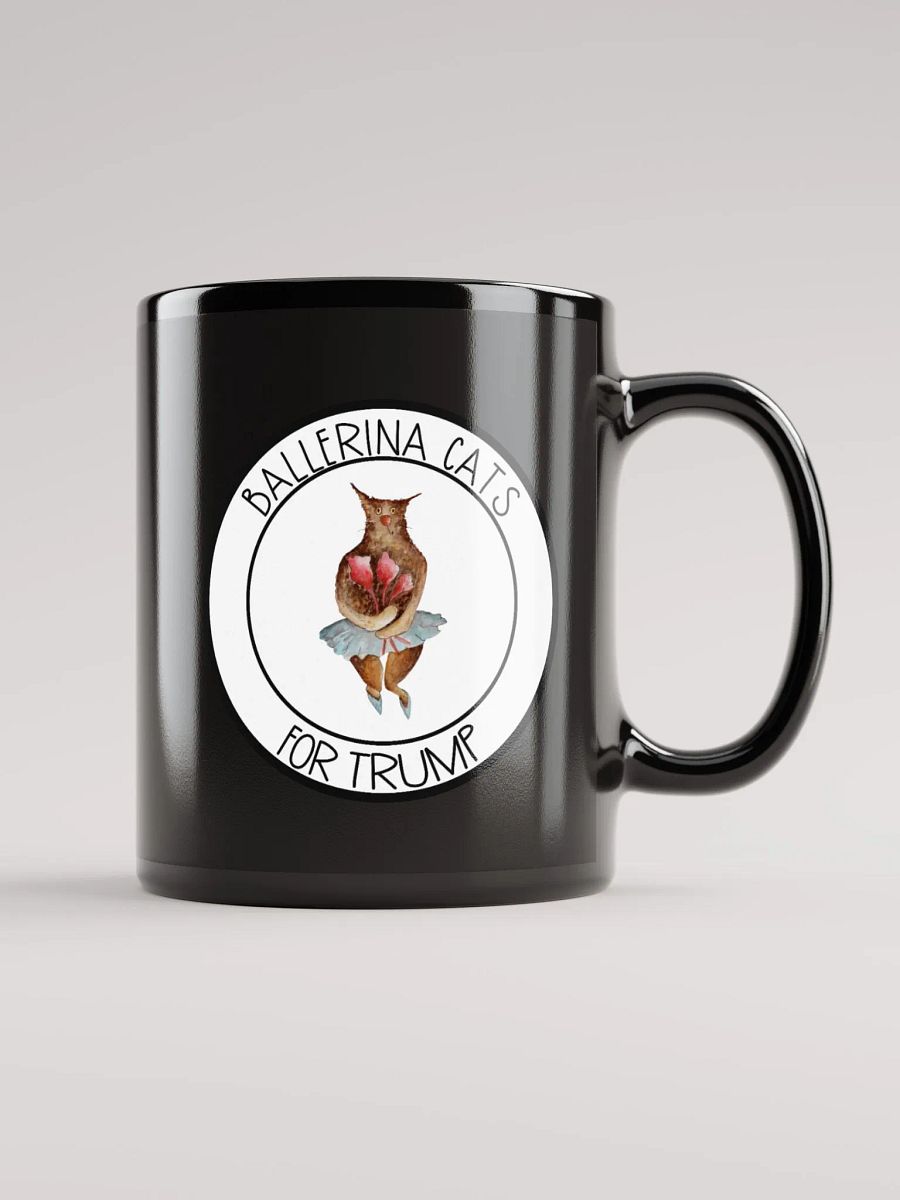 Ballerina Cat With Roses For Trump Black Mug product image (1)