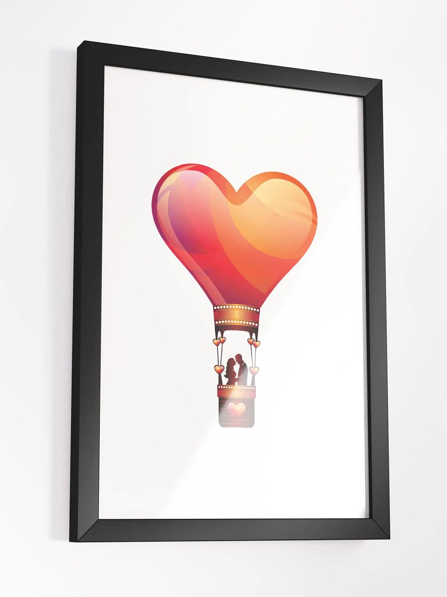LOVE COUPLE IN A HOT AIR BALLOON HEART, LOVE, PROFILE, RED, PUNK, RETRO, VINTAGE, ADVENTURE, VALENTINES DAY, ROMANTIC, ROMANCE, COUPLE, GIRLFRIEND, BOYFRIEND, HUSBAND, WIFE product image (5)