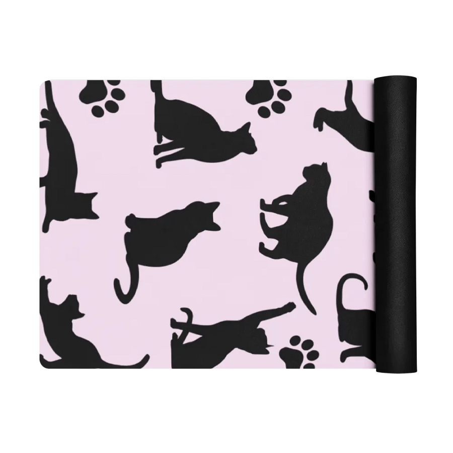 Yoga Mat with Cat Silhouette Design: Non-Slip and Eco-Friendly product image (3)