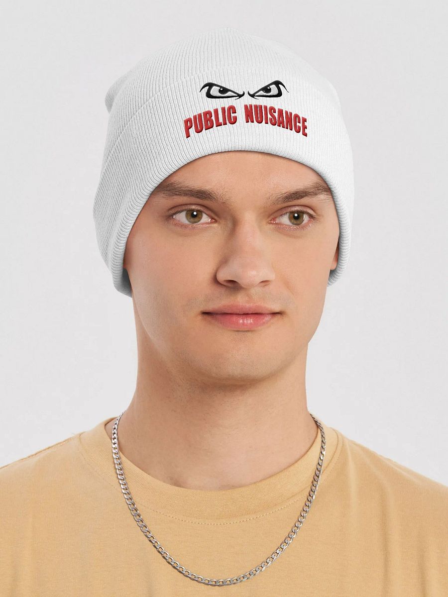 Public Nuisance Red Letter Embroidered Beanie product image (6)