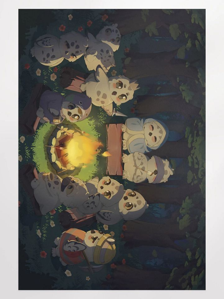 Owl and Friends - Camp Fire (24 x 36) product image (1)