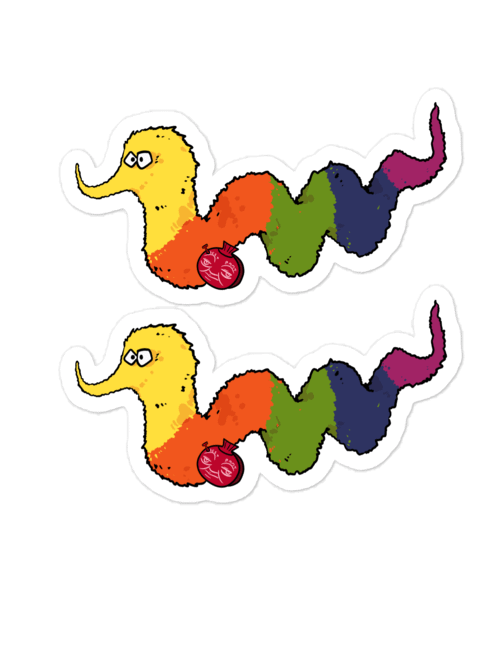 Inch Worm 2x die cut magnets product image (1)