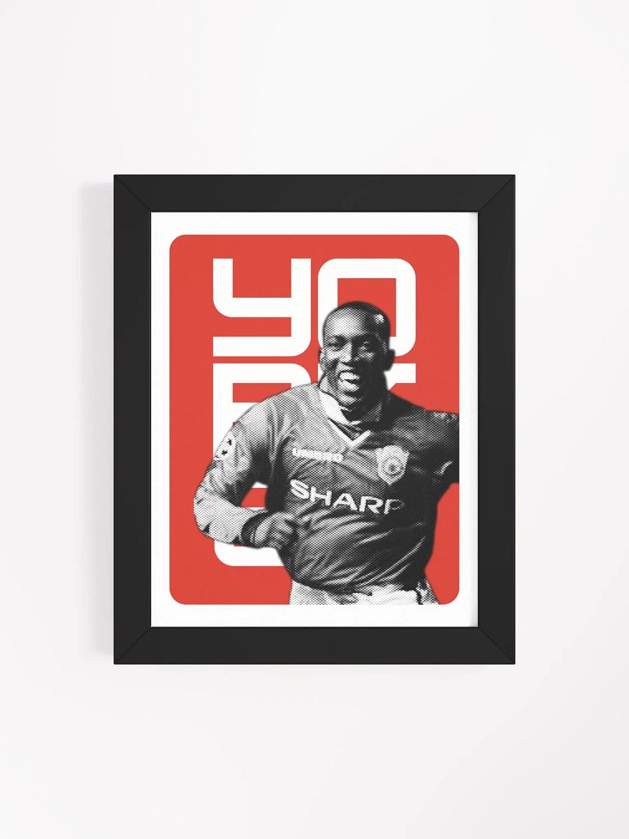 Dwight Yorke BW Manchester United Name Art Framed Print product image (2)