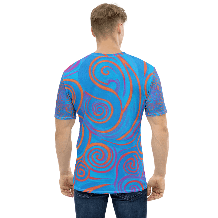 Funky Blue Dreams Liquid Tie-Dye Men's T-shirt product image (2)