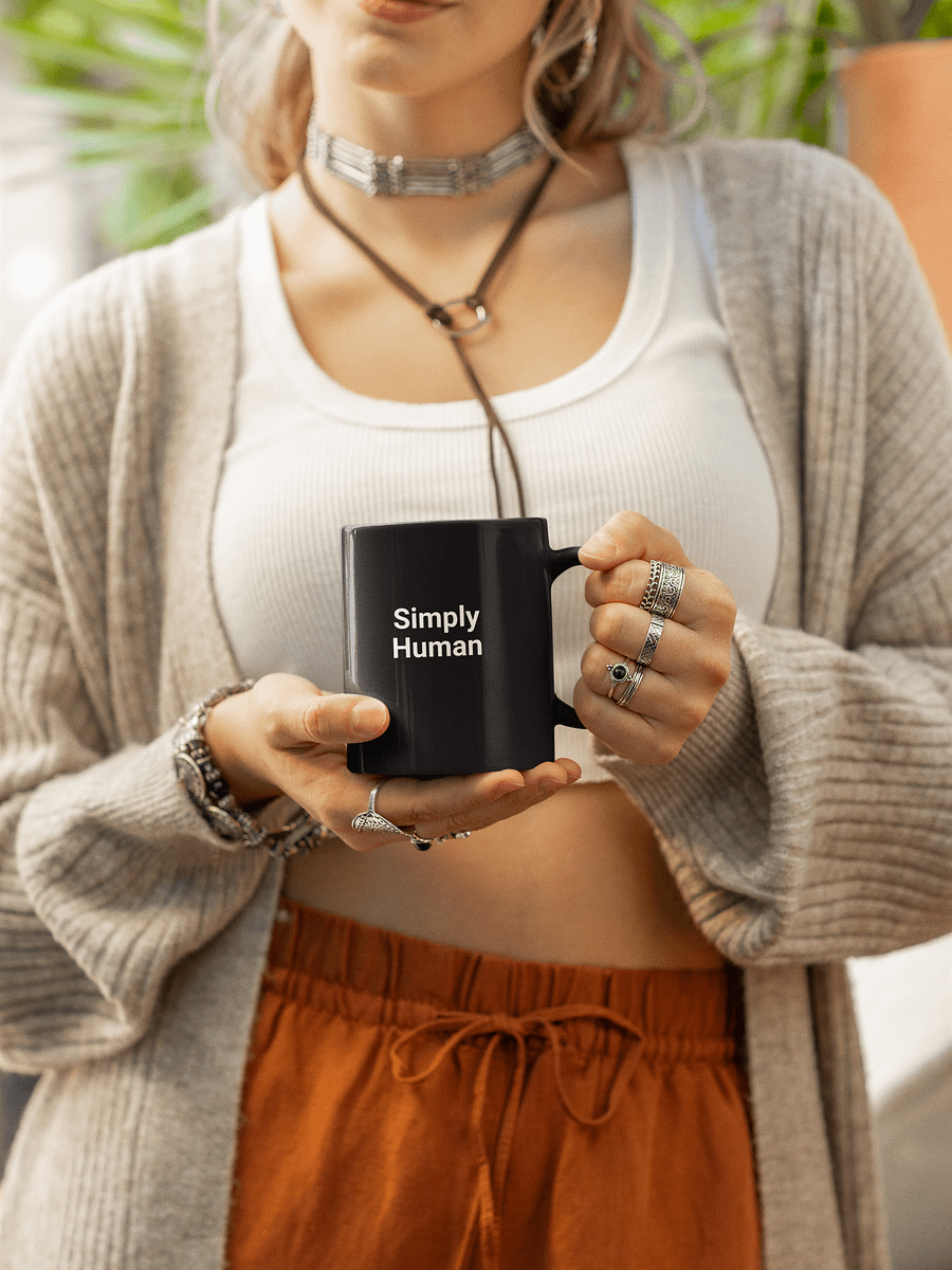 “Simply Human” My Vibe Black Ceramic Mug product image (1)