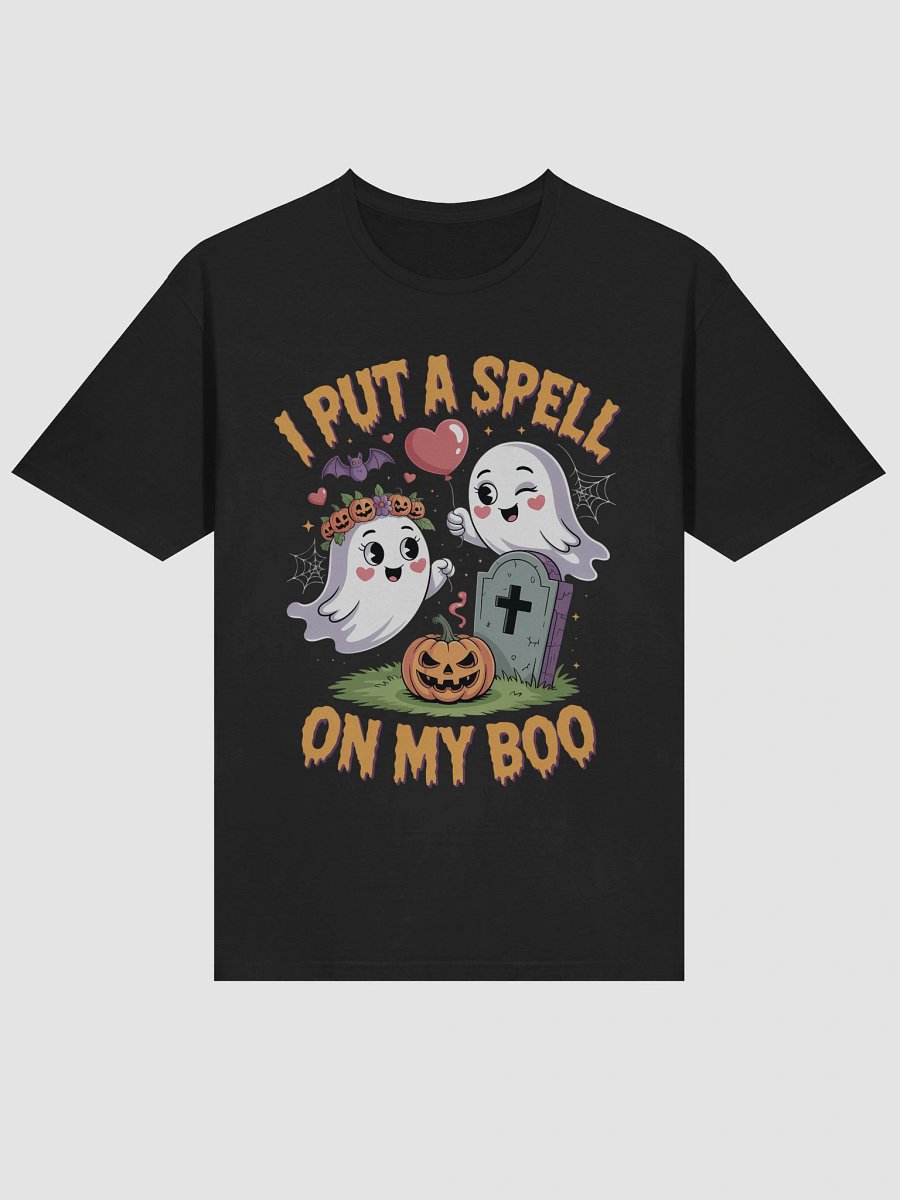Put A Spell On My Boo - Funny Halloween Couple's T-Shirt | Spooky Cute Ghost & Pumpkin Tee product image (3)