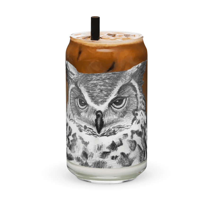 Owl Drawing Glass Can Cup product image (36)