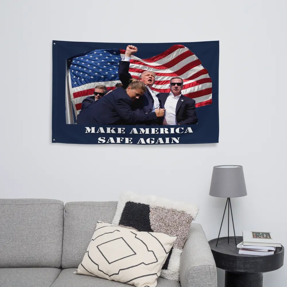 Trump 2024 Make America Safe Again Flag product image (8)