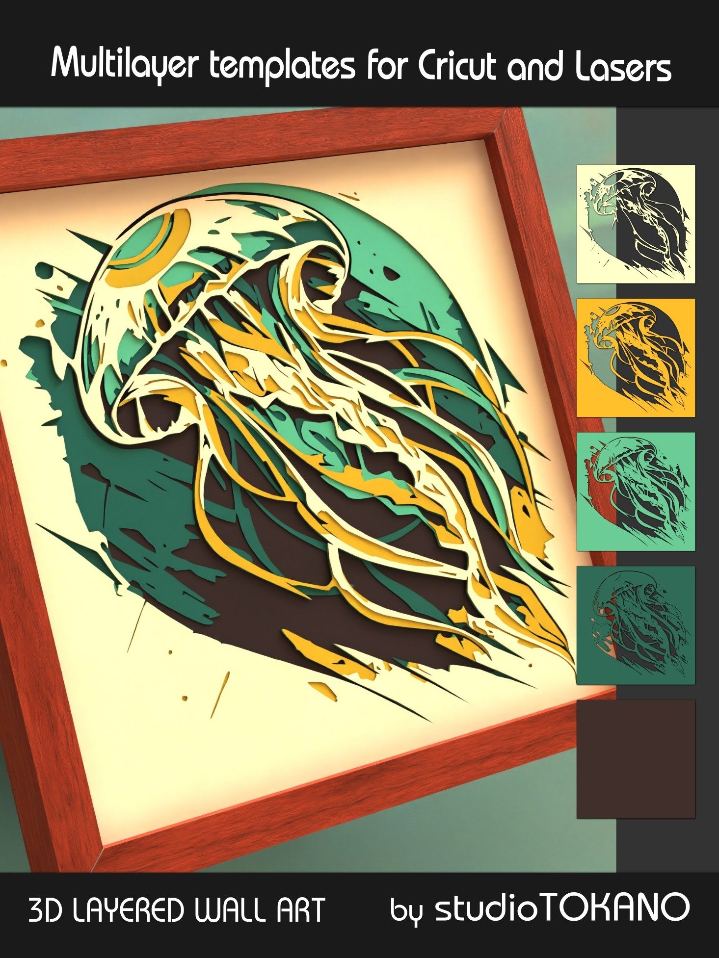 3D layered Jellyfish svg for Cricut product image (7)