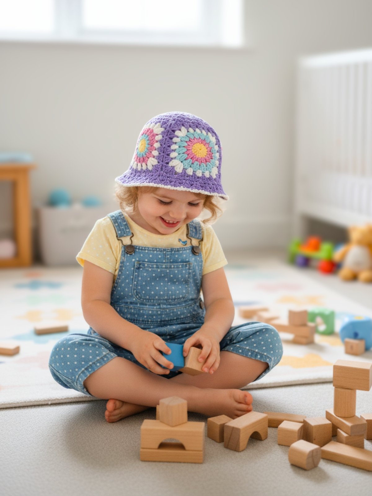 Sunburst Crochet Bucket Hat Pattern – Granny Square Summer Hat – DIY Colorful Festival Hat – Crochet PDF Pattern product image (10)