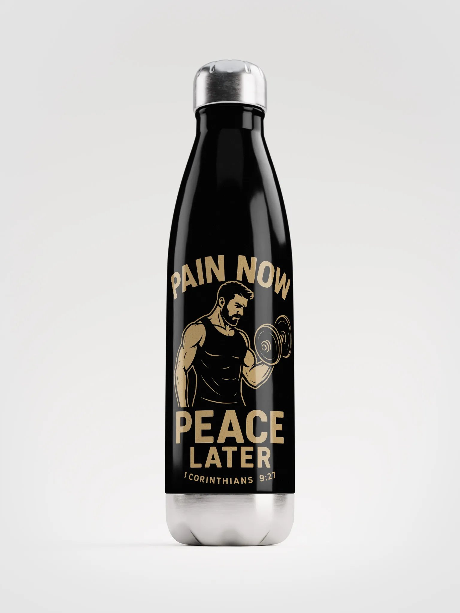 Pain now. Peace later water bottle product image (1)