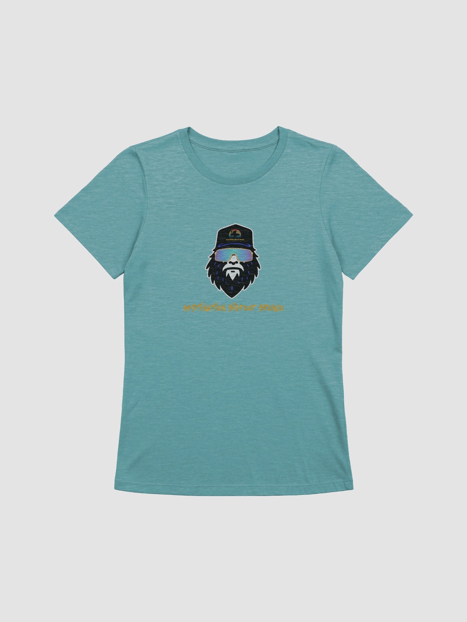 Destination Bigfoot Bronco Bigfoot Logo Bella+Canvas Women's Supersoft Relaxed-fit T-Shirt (Heather Blue Lagoon) product image (1)