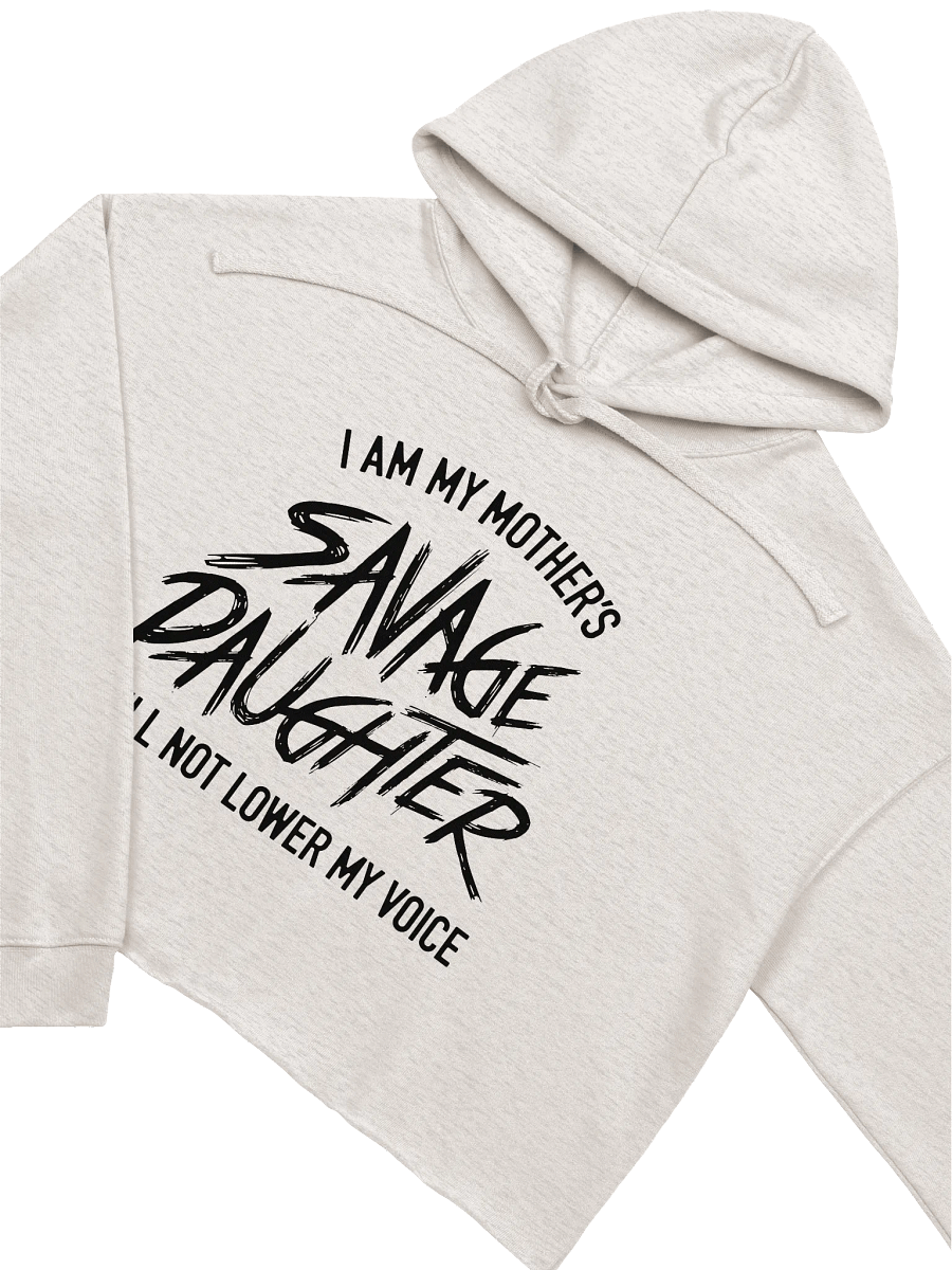 Savage Daughter Fleece Crop Hoodie (black print) product image (1)