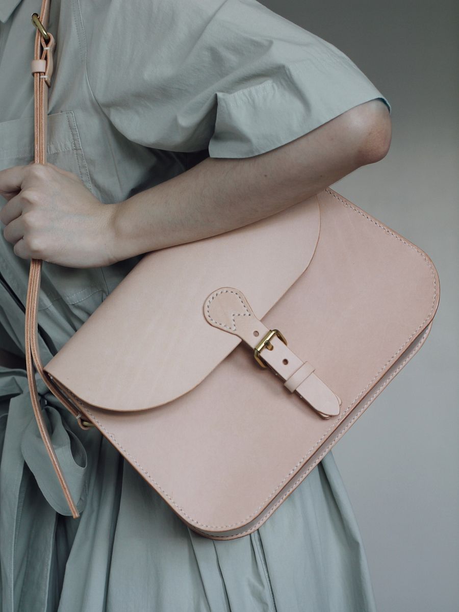 SAMPLE SALE - Vegetable Tanned Leather Saddle Bag in Natural product image (9)