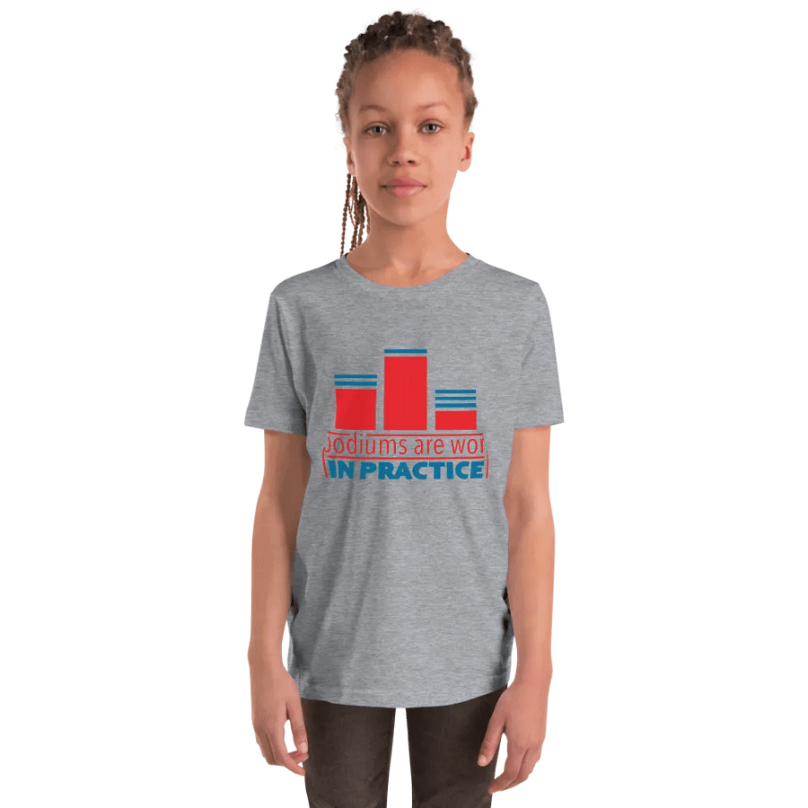 Podiums Are Won In Practice Kids Tee: Orange & Blue product image (12)
