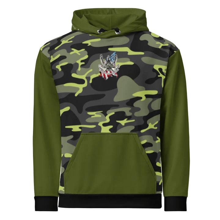 Green & Camouflage Athena Tug CE Flage Hoodie product image (2)