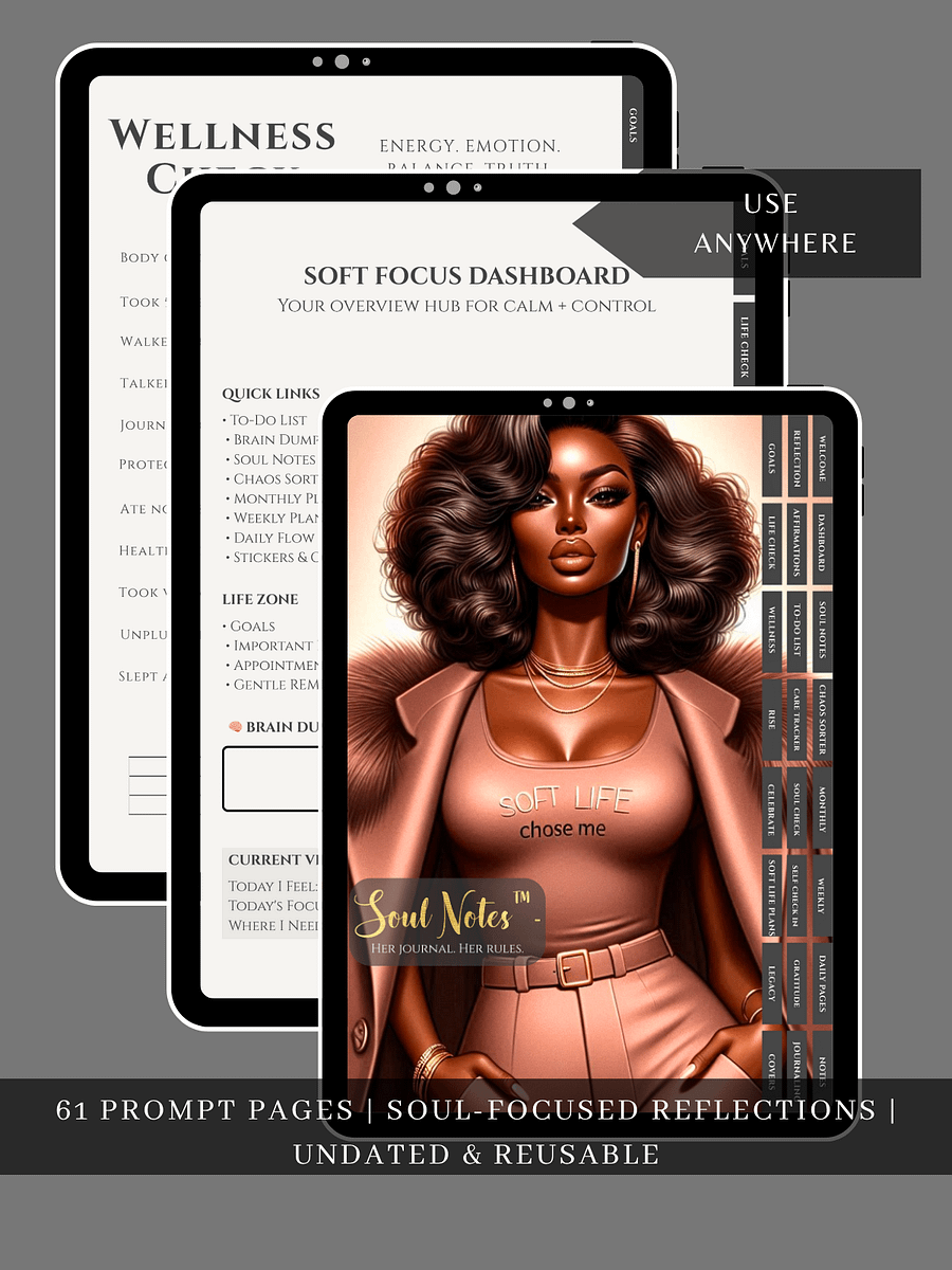 Soft Focus™ Digital Planner + Soul Notes System (24 Tabs + Bonus Covers) product image (2)