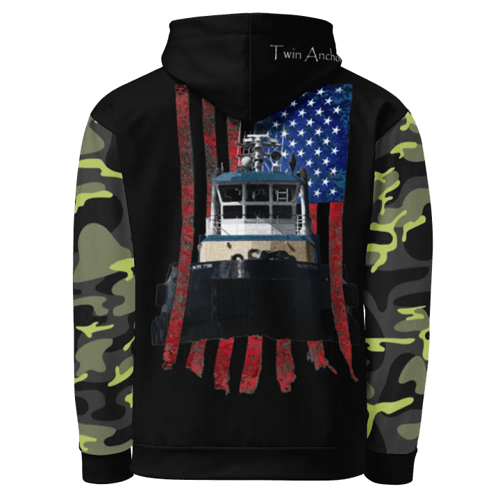 Copy of Camouflage & Black Pacific Titan & CE Flage Hoodie product image (1)