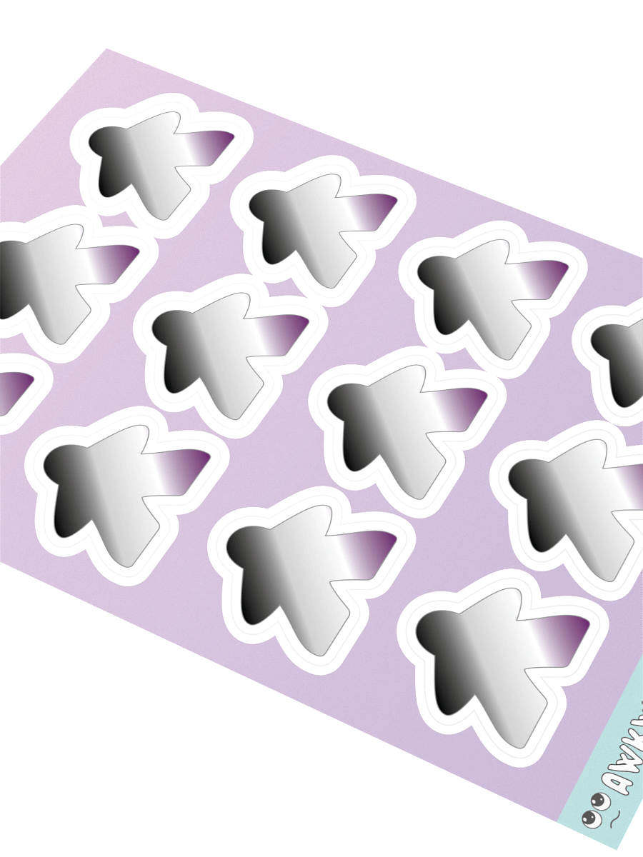 Asexual Pride Gradient Meeple Sticker Sheet product image (2)