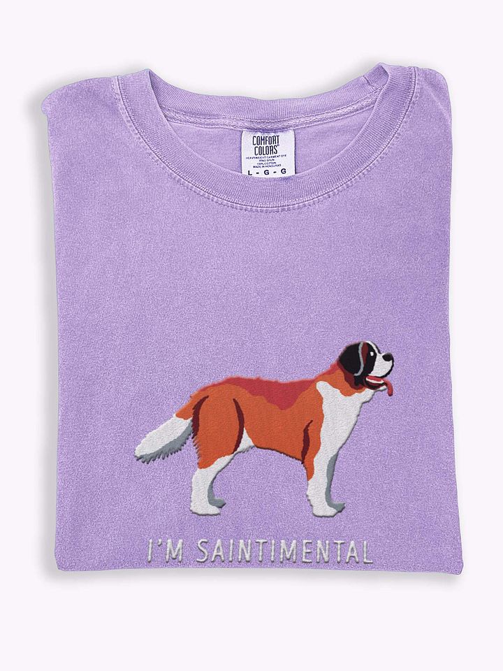 I'm Saintimental T-Shirt(Embroidered) of a Saint Bernard(Red) product image (1)
