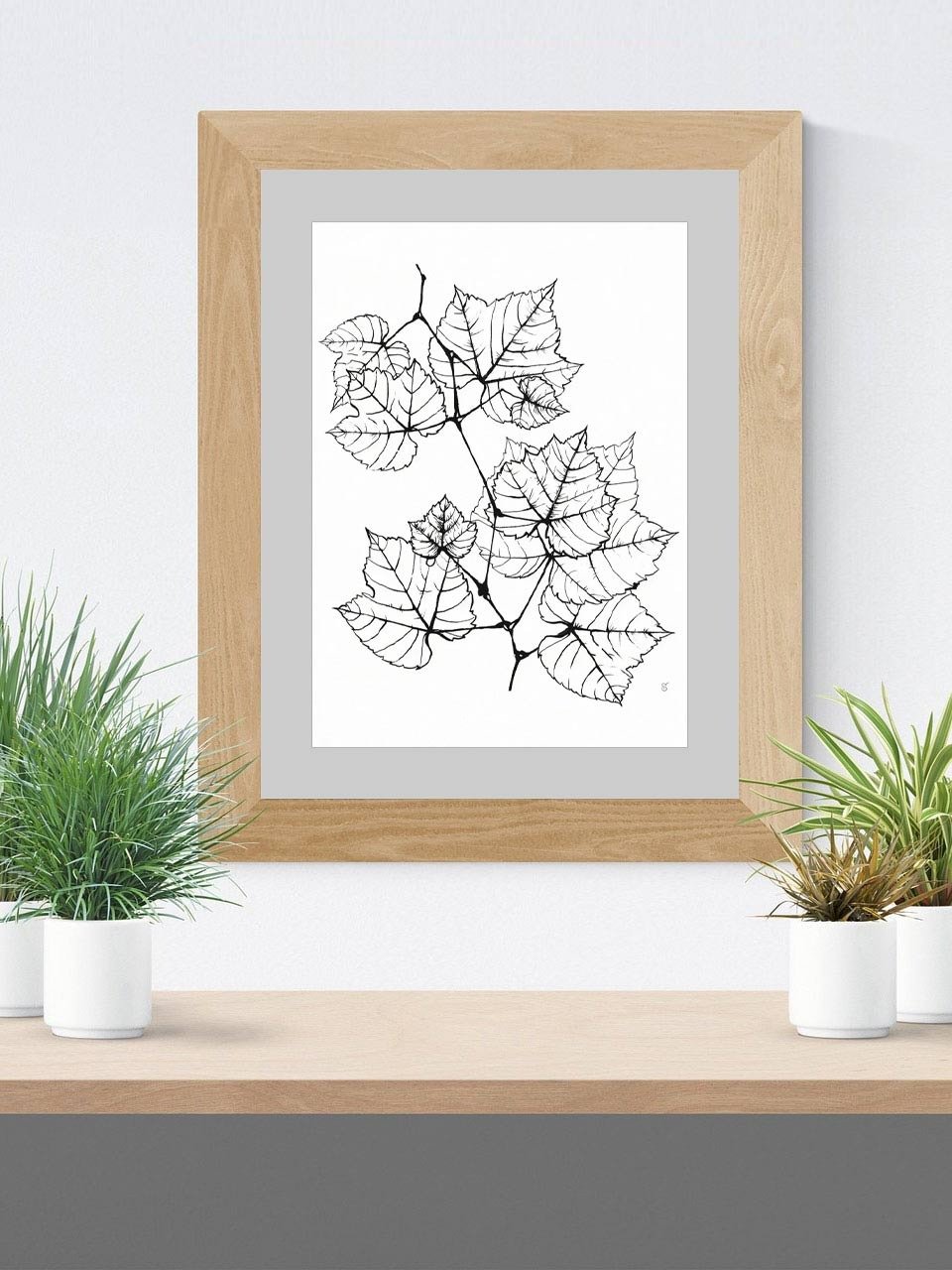 Veined Botanical Branch Matte Poster - Grape Leaves Elegant product image (7)