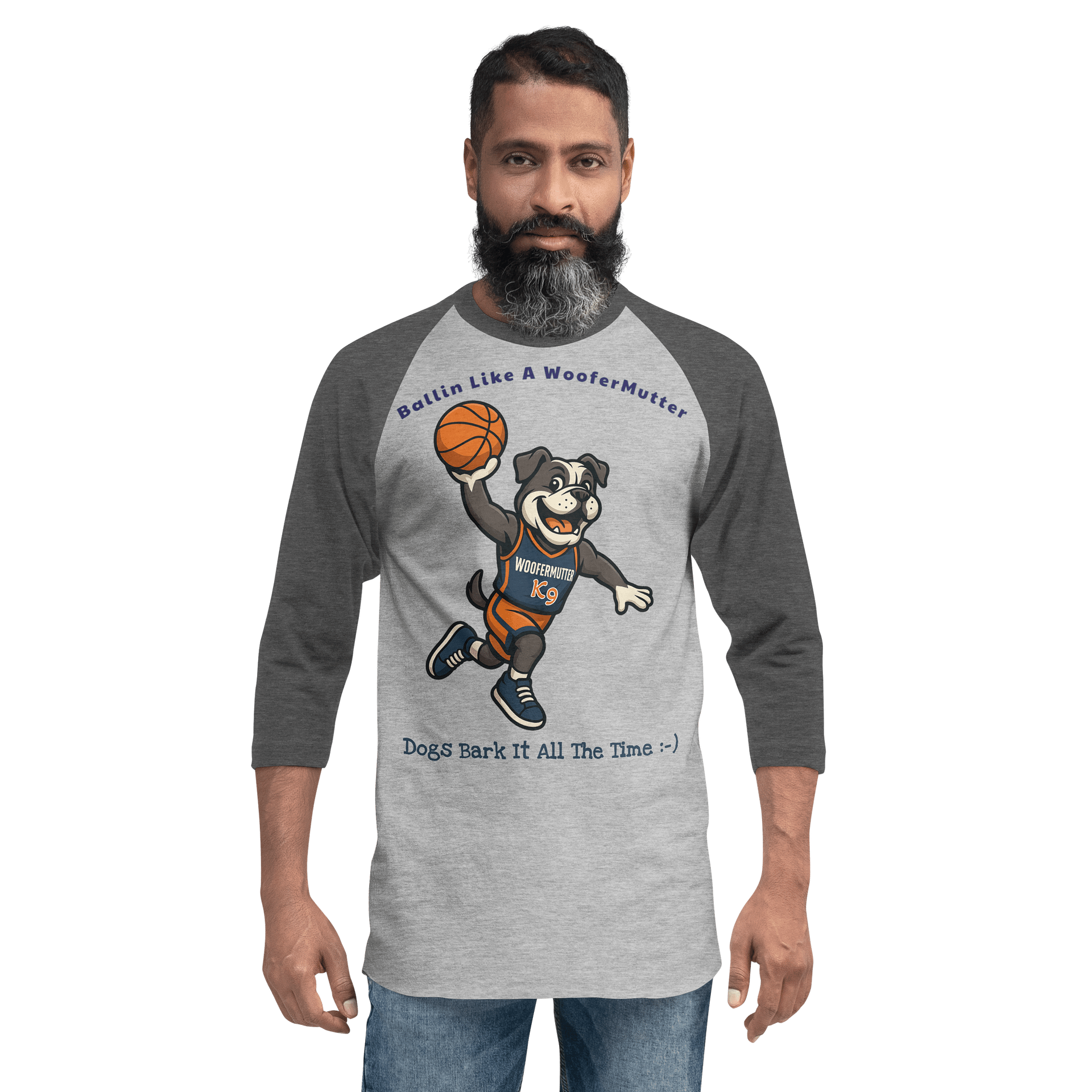 Bulldog Unisex 3/4 Sleeve Raglan Shirt product image (2)
